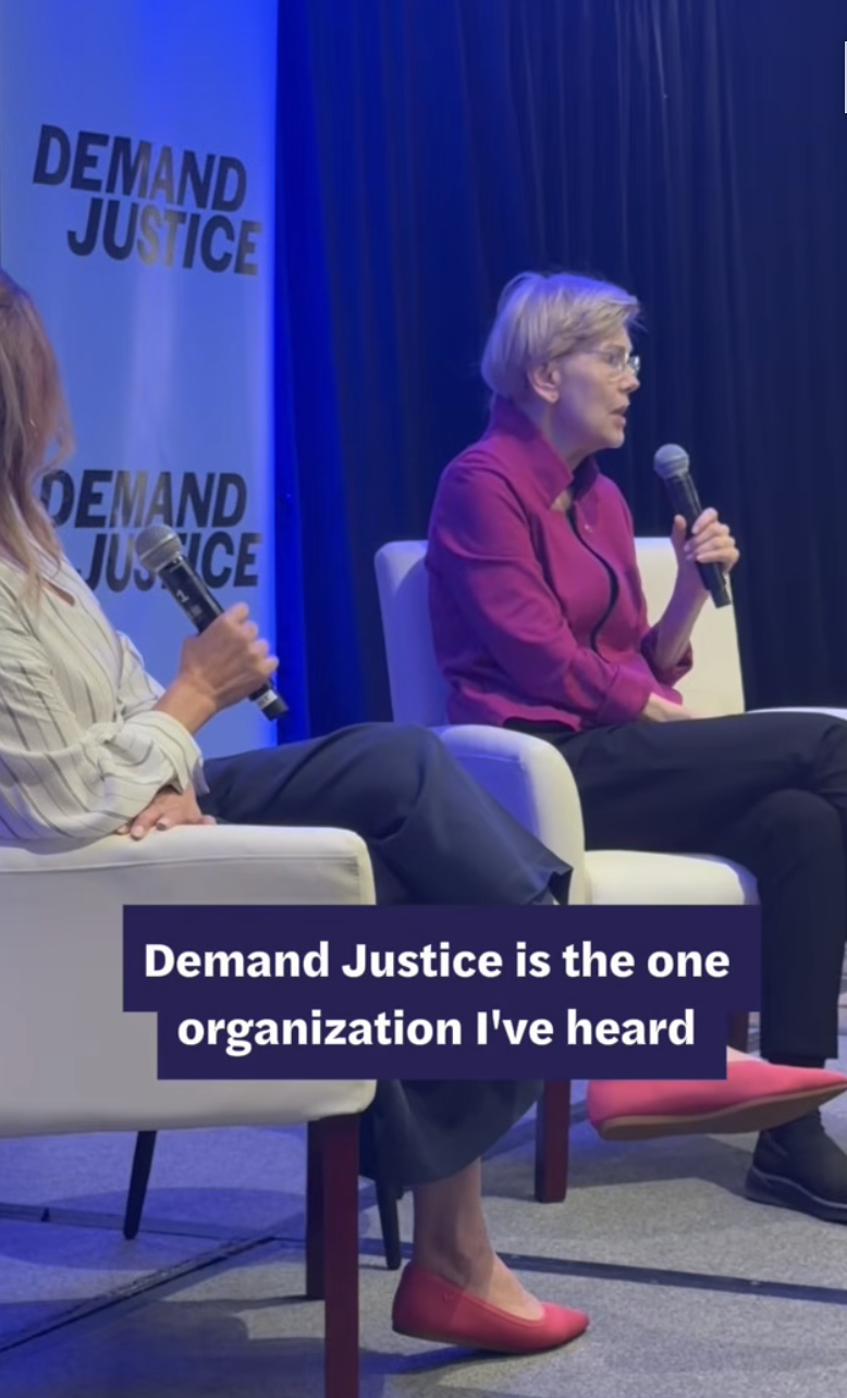 Senator Warren Says Demand Justice "Doesn't Make it Easy" for Representatives